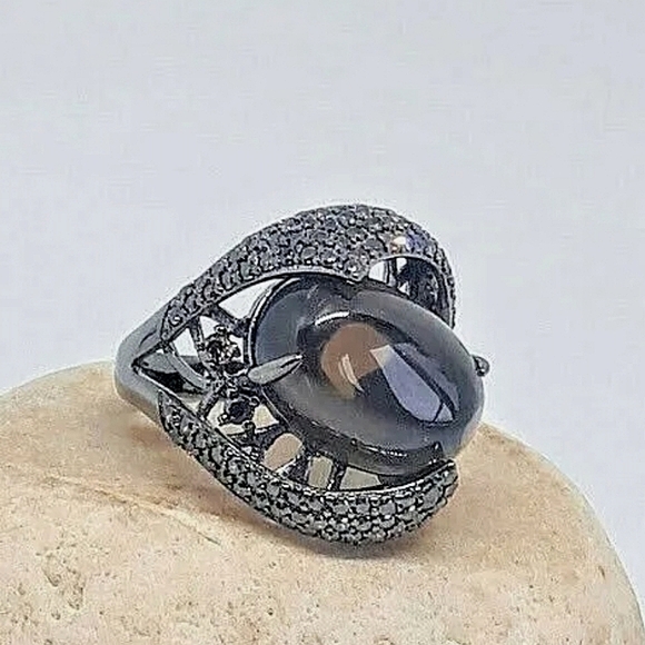 Natural Smoky Quartz 925 Sterling Sliver Ring Sz 6.5/8 - Picture 7 of 7